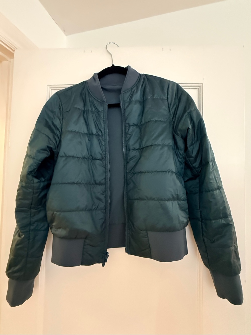 lululemon athletica Quilted Bomber Jacket in Deep Green reversible